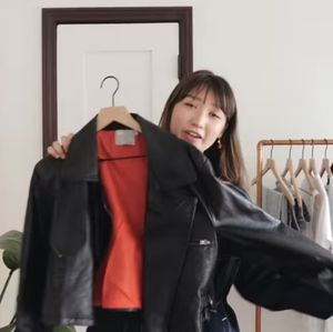 Asos cropped 80's biker faux leather jacket